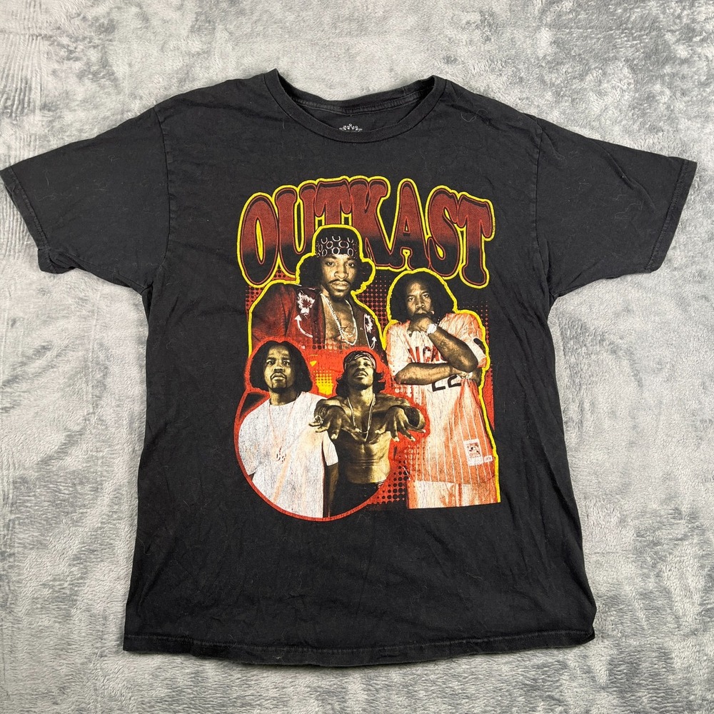 Outkast T Shirt Men Large Black Stankonia Rap Music Hip Hop Graphic Print Cotton